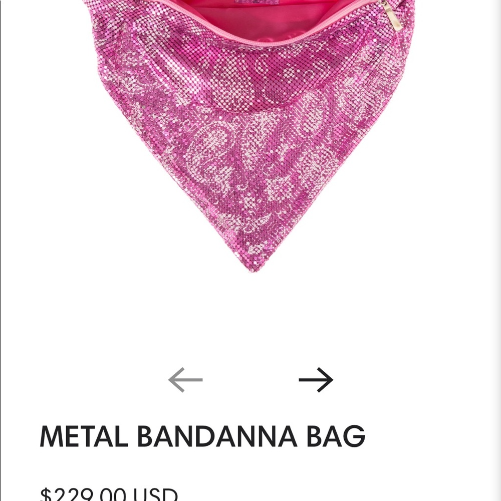 BNWT 8 OTHER REASONS SOPHIA COLLAB METAL BANDANA BAG
